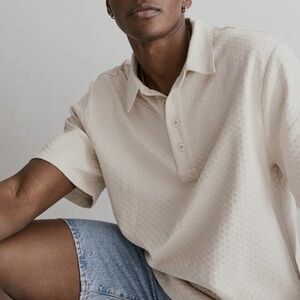 Madewell Vintage Linen Jacquard Short Sleeve Shirt